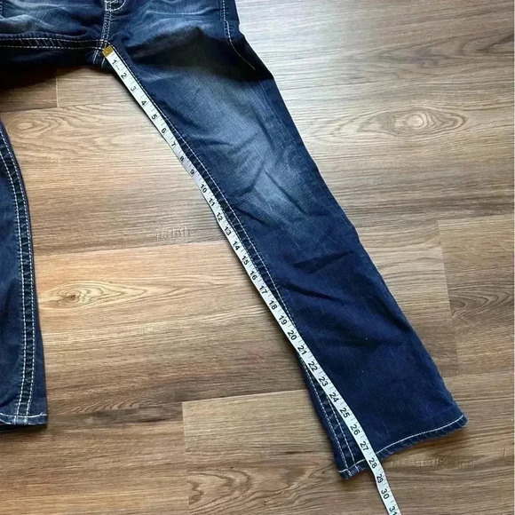 Big Star Liv Boot Cut Jeans Womens Size 24R Embroidered Low Rise Denim Stretch - Picture 9 of 9